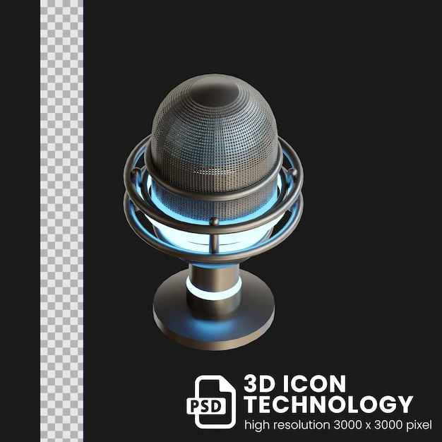Microfono icona 3d per progetto