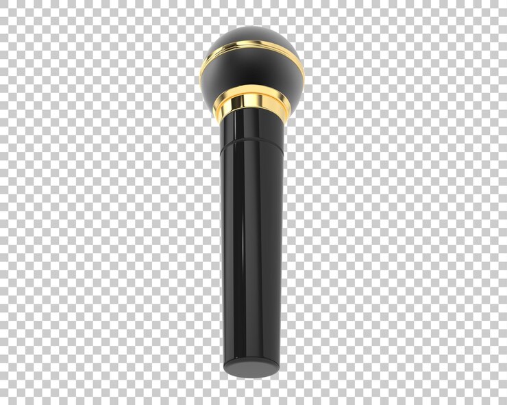 PSD micrófono en la ilustración de renderizado 3d de fondo transparente