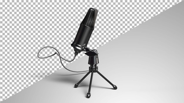 microfono isolato rendering 3d con trypot