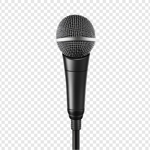Micrófono negro en equipo de audio de soporte que graba música de actuación de canto