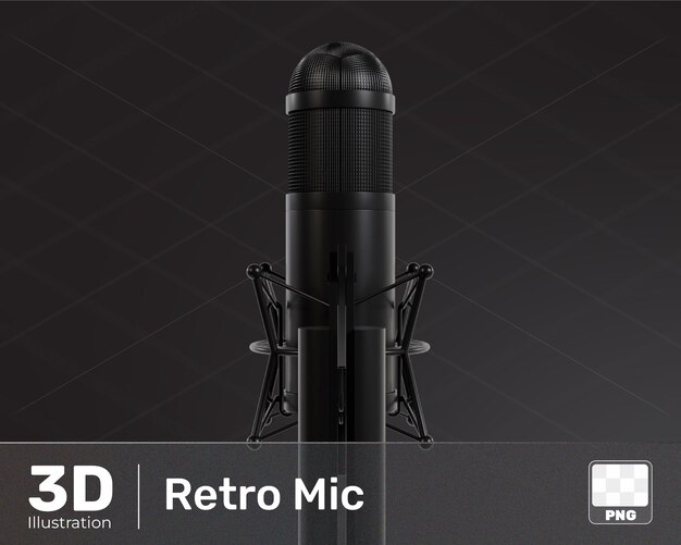 Micrófono retro aislado sobre fondo blanco
