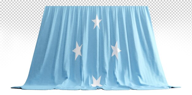 micronesian flag curtain in 3d rendering embracing micronesian unity
