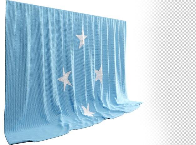 micronesian flag curtain in 3d rendering embracing micronesian unity