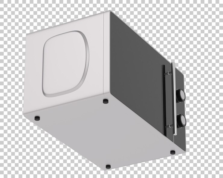 PSD microondas aislado sobre fondo transparente ilustración de renderizado 3d