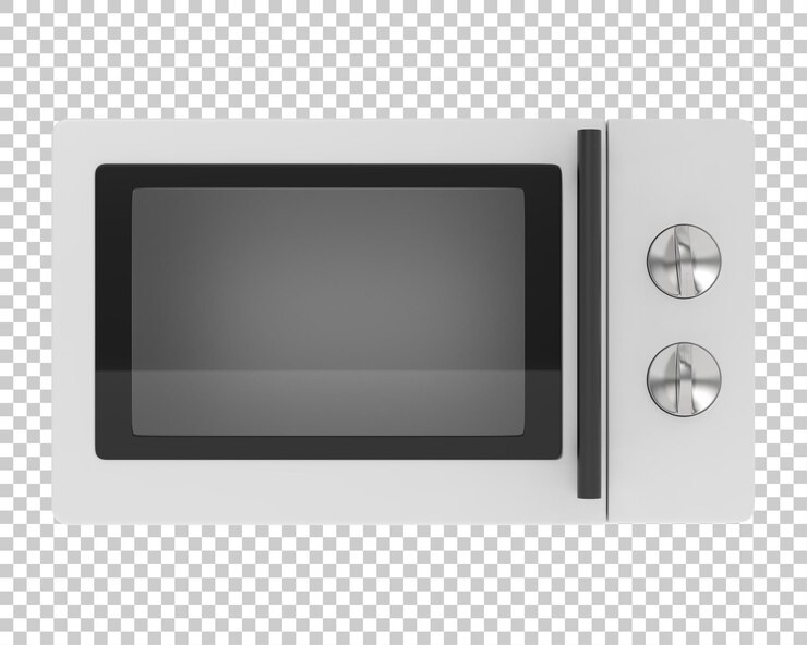 PSD microondas en la ilustración de renderizado 3d de fondo transparente
