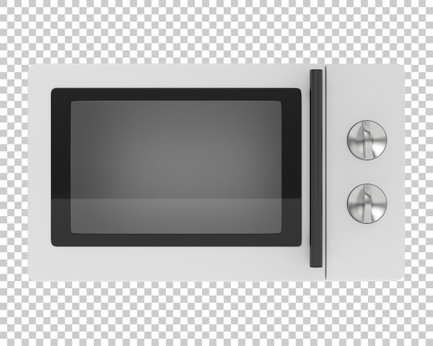 PSD microondas na ilustração de renderização 3d de fundo transparente