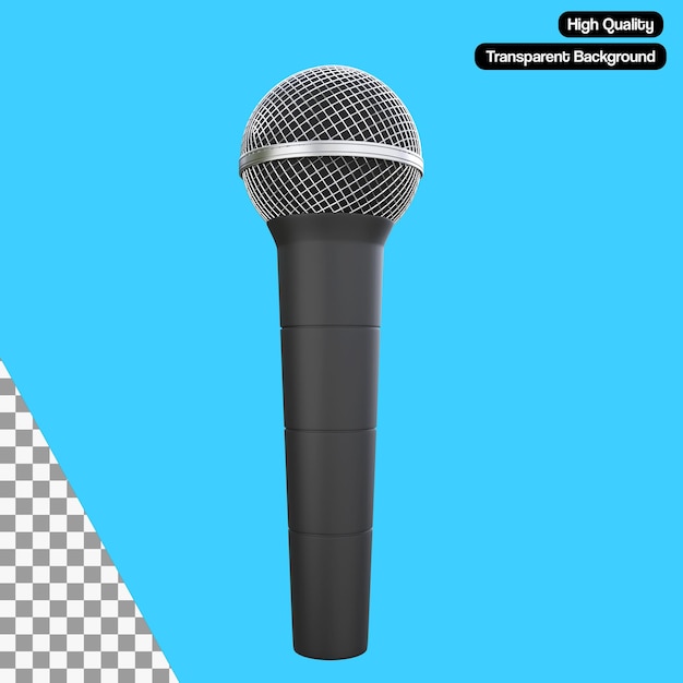 Microphone 3D Illustration PSD fond transparent