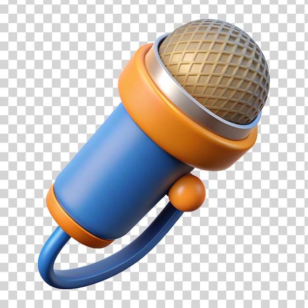 PSD microphone 3d isolé sur un fond transparent