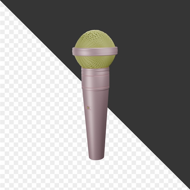 un microphone avec une balle verte dessus