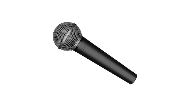 un microphone est sur un fond blanc