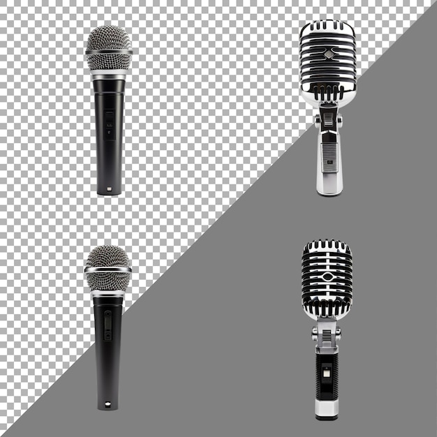 PSD microphone sur fond transparent généré par ai