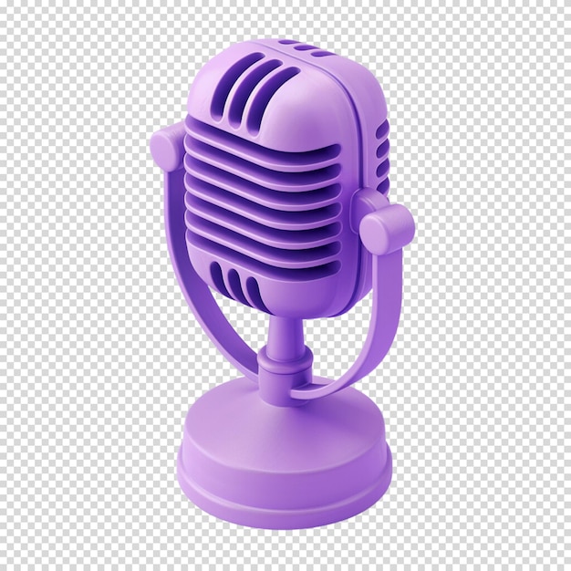 PSD microphone isolé sur fond transparent