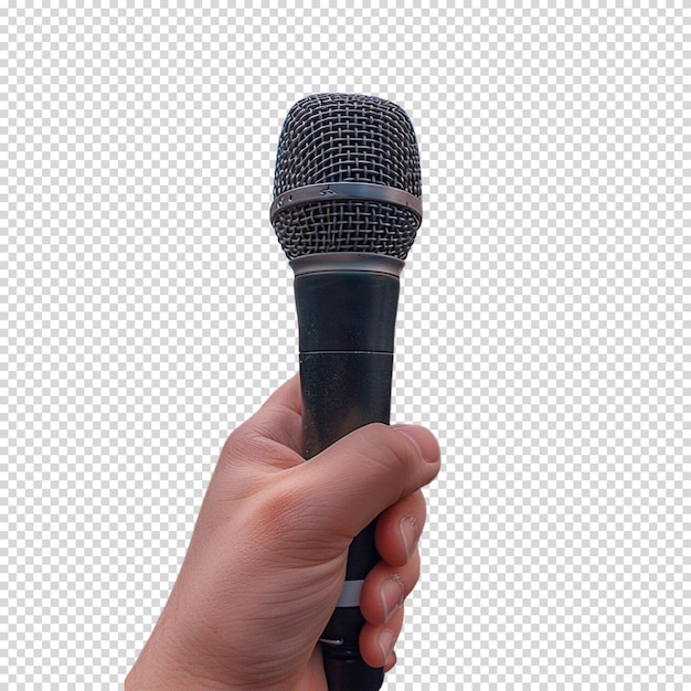 PSD microphone isolé sur fond transparent