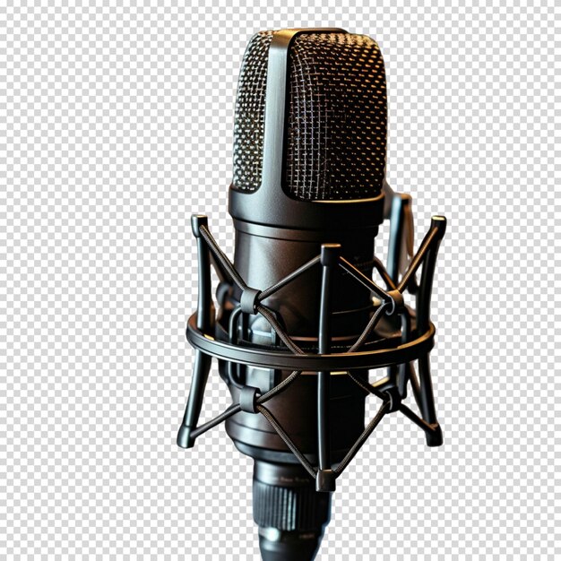 PSD microphone isolé sur fond transparent