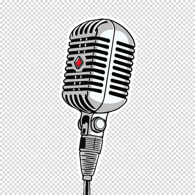 PSD microphone isolé sur fond transparent