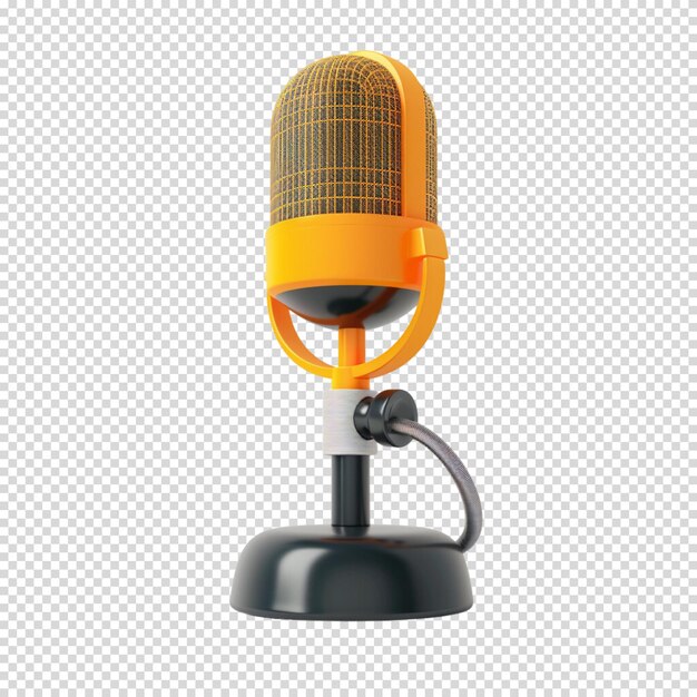 PSD microphone isolé sur fond transparent