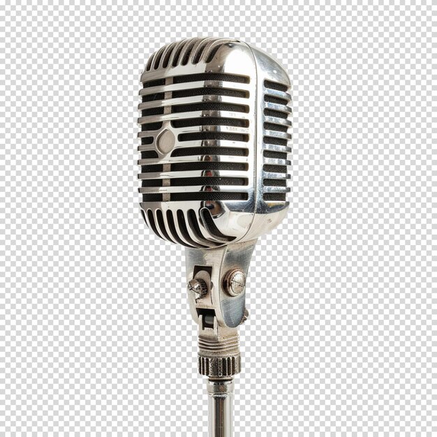 PSD microphone isolé sur fond transparent