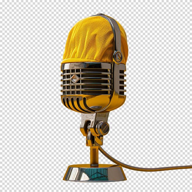 PSD microphone isolé sur fond transparent