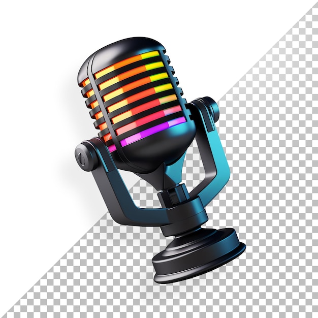 PSD microphone podcast 3d sans arrière-plan