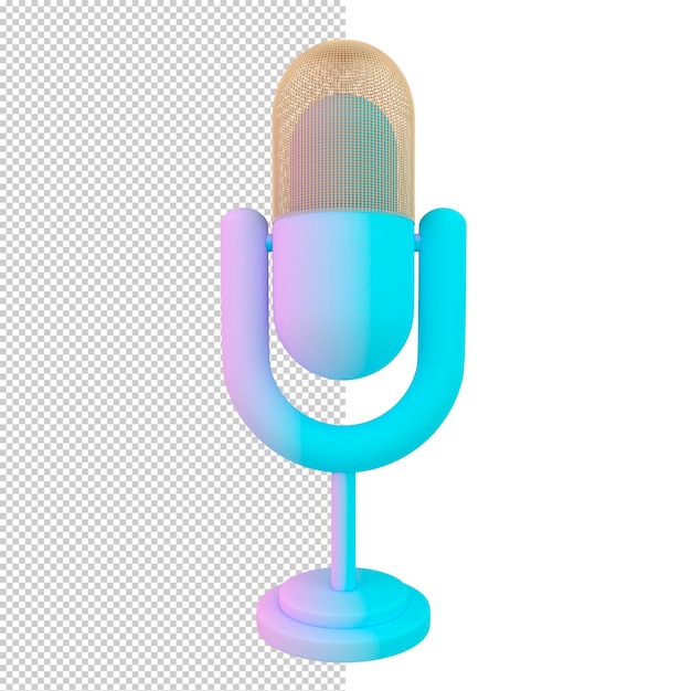 PSD microphone professionnel sur pied icône 3d équipement audio pour diffusions et interviews haut-parleur karaoké pour studio d'enregistrement musical instrumentation pour présentations rendu 3d