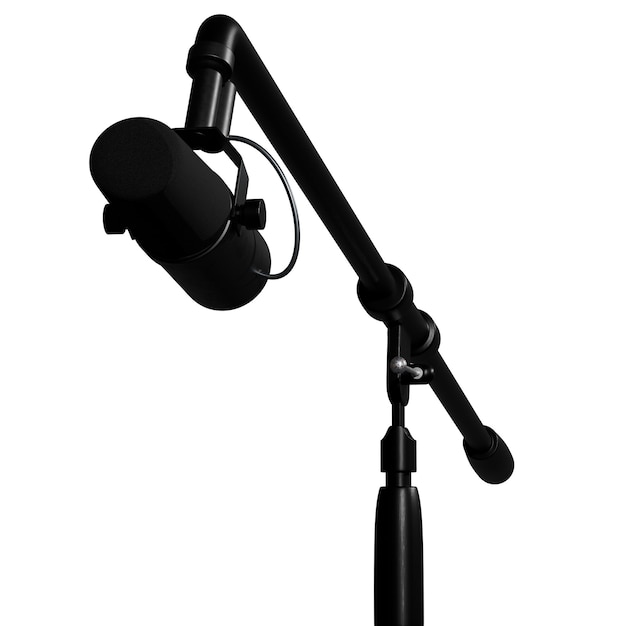 Microphone de studio à condensateur noir pour l'enregistrement vocal et audio