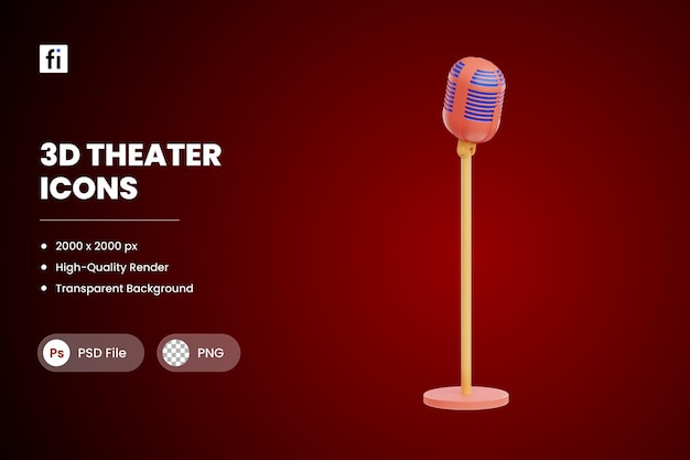 Microphone de théâtre d'illustration 3D
