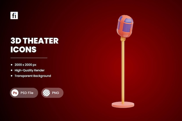 PSD microphone de théâtre d'illustration 3d