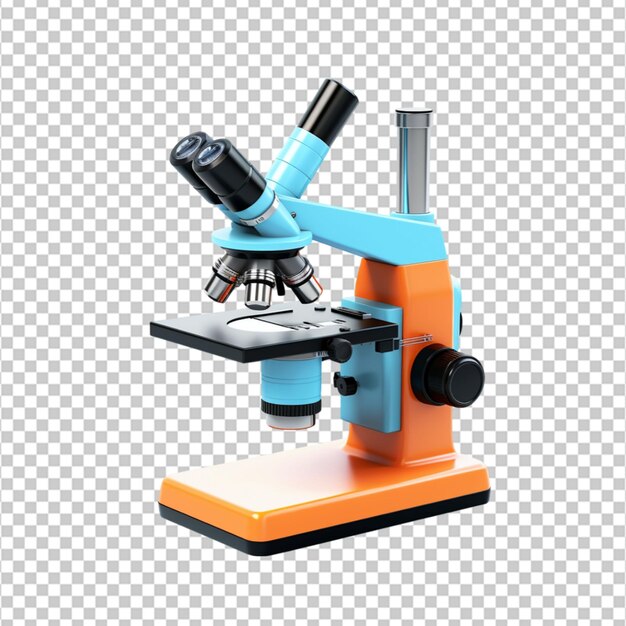 PSD microscope 3d sur fond blanc