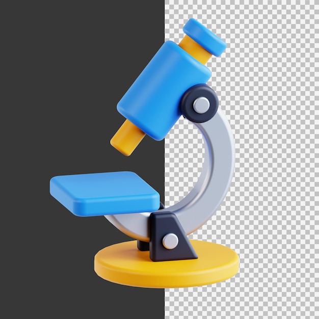 microscope in 3d render for graphic asset web presentation or other