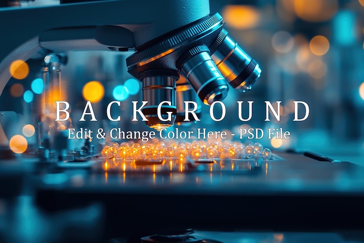 PSD microscópio closeup ciência em ação
