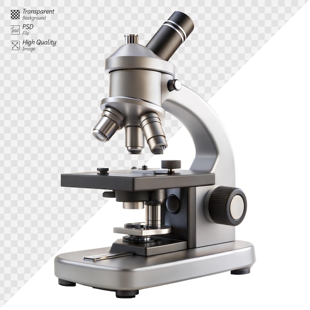 PSD microscópio de laboratório profissional isolado sobre um fundo transparente