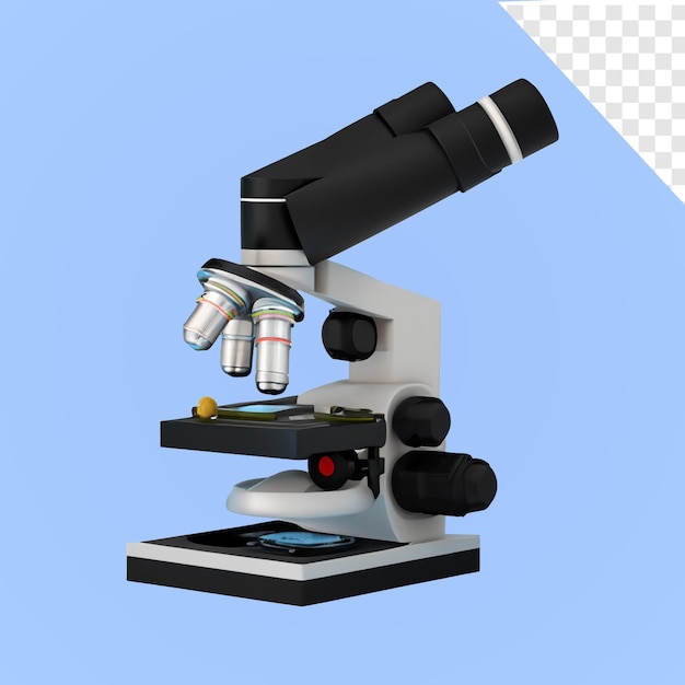 PSD microscópio digital moderno isolado ilustração de uma renderização em 3d de microscópio de laboratório