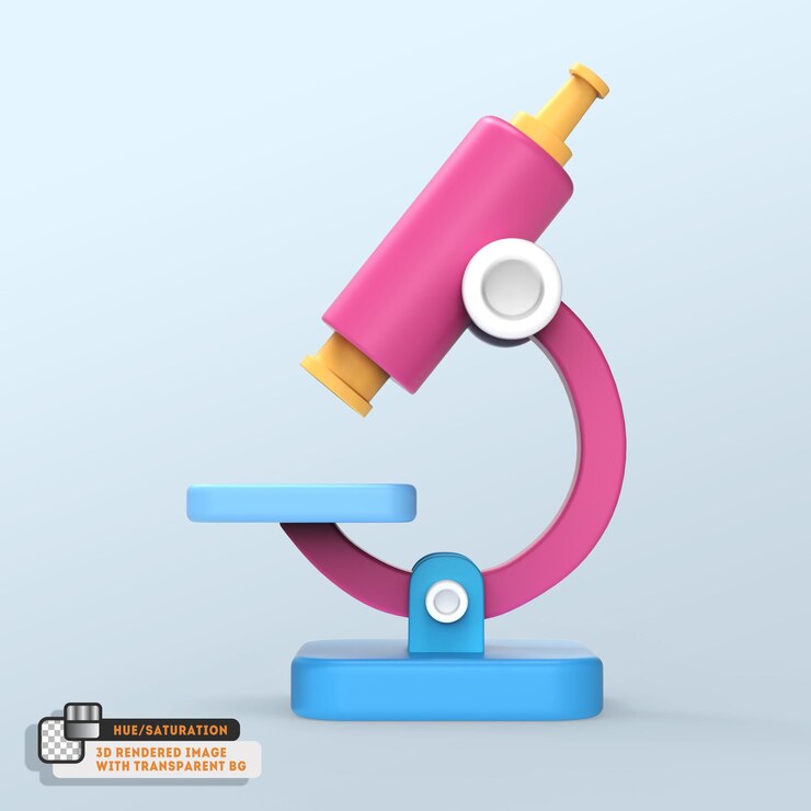 PSD microscopio de laboratorio icono 3d aislado