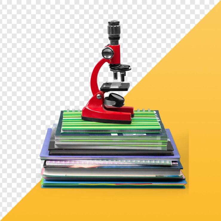 PSD microscopio su una pila di libri