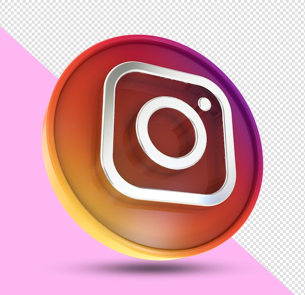 Mídia social 3d do logotipo do instagram