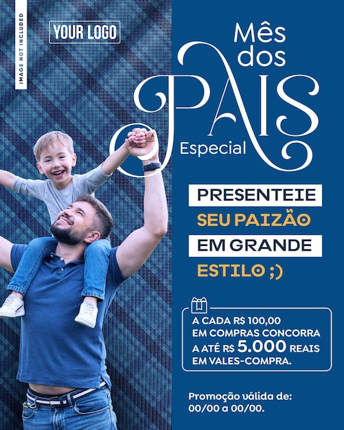 Mídia social A4 promocional do mês dos pais