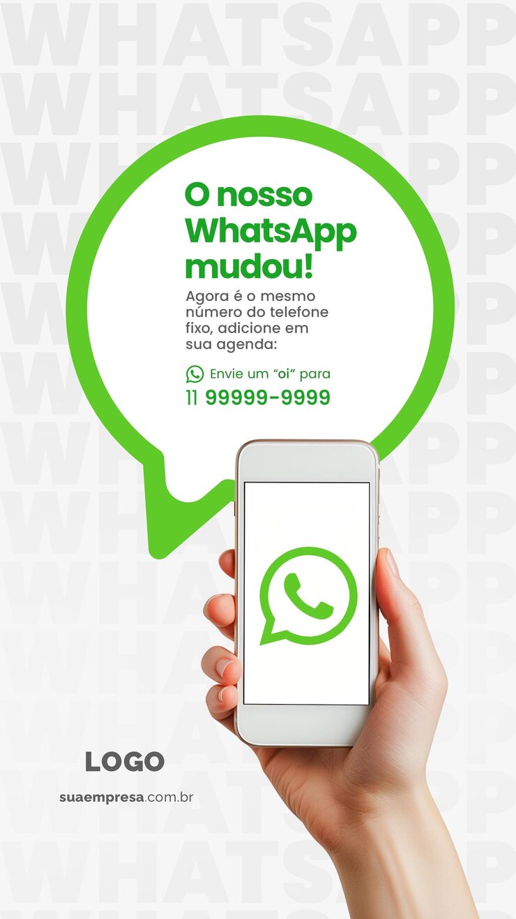 PSD mídia social atencao para nosso whatsapp mudou a atenção para o nosso whatsapp mudou