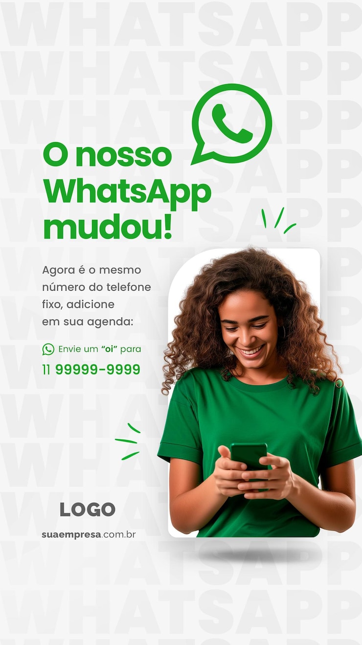 PSD mídia social atencao para nosso whatsapp mudou a atenção para o nosso whatsapp mudou
