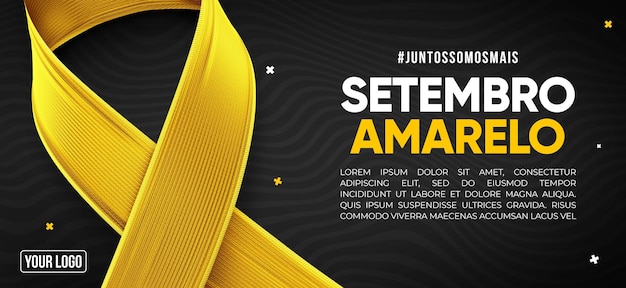 Mídia social Banner campanha de setembro amarelo contra o suicídio no brasil