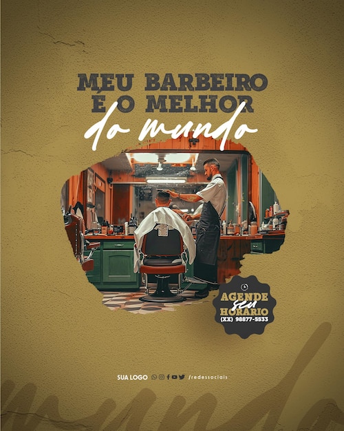 PSD mídia social barbearia