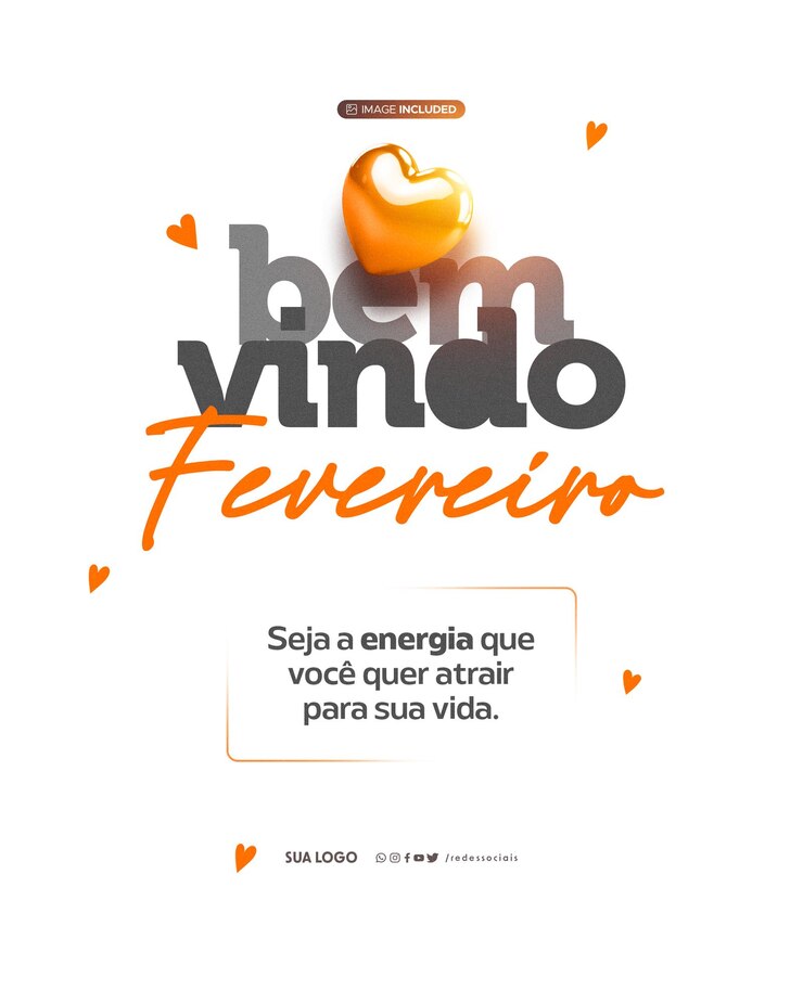 PSD mídia social bem vindo mes mês de boas-vindas