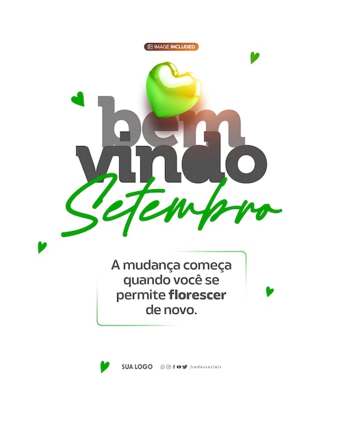 Mídia Social Bem vindo mes mês de boas-vindas