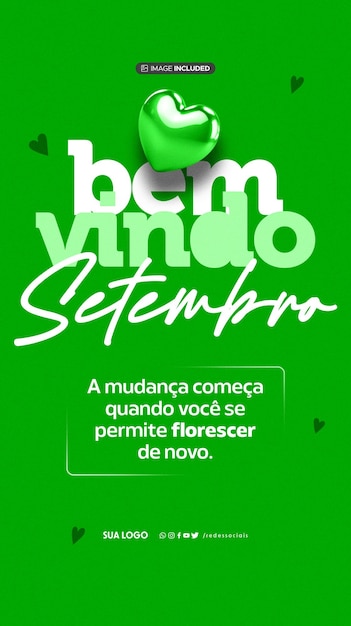 Mídia Social Bem vindo mes mês de boas-vindas