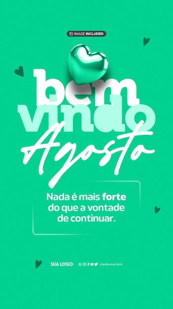 Mídia Social Bem vindo mes mês de boas-vindas