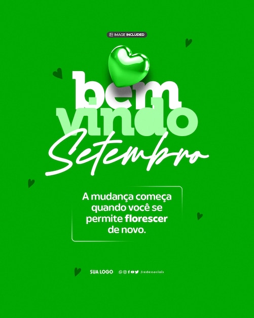 Mídia Social Bem vindo mes mês de boas-vindas