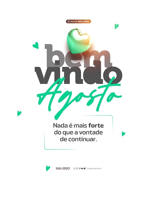Mídia Social Bem vindo mes mês de boas-vindas