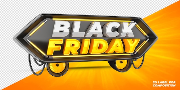 PSD mídia social black friday 3d render