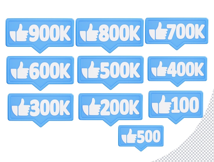 PSD mídia social como reagir bundle ilustração de ícone vetorial de renderização em 3d
