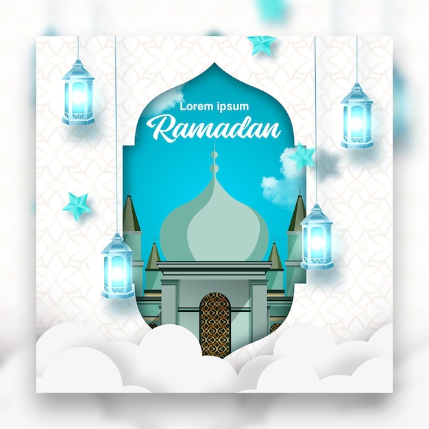 Mídia social da celebração do ramadã