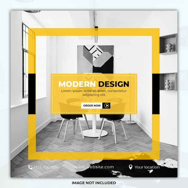 Mídia social de móveis de design moderno postar banner de modelo